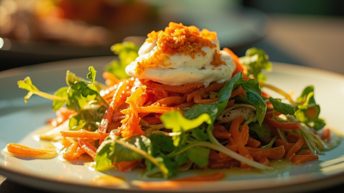 Baby Carrot Salad with Mâché, Yogurt & Thai Chile Vinaigrette