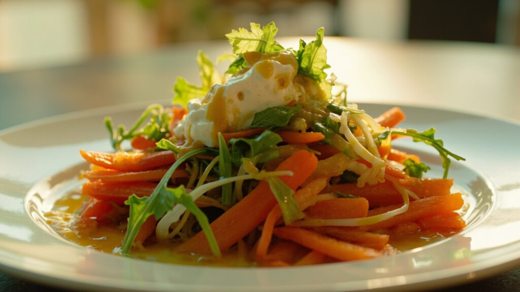 Baby Carrot Salad with Mâché, Yogurt & Thai Chile Vinaigrette