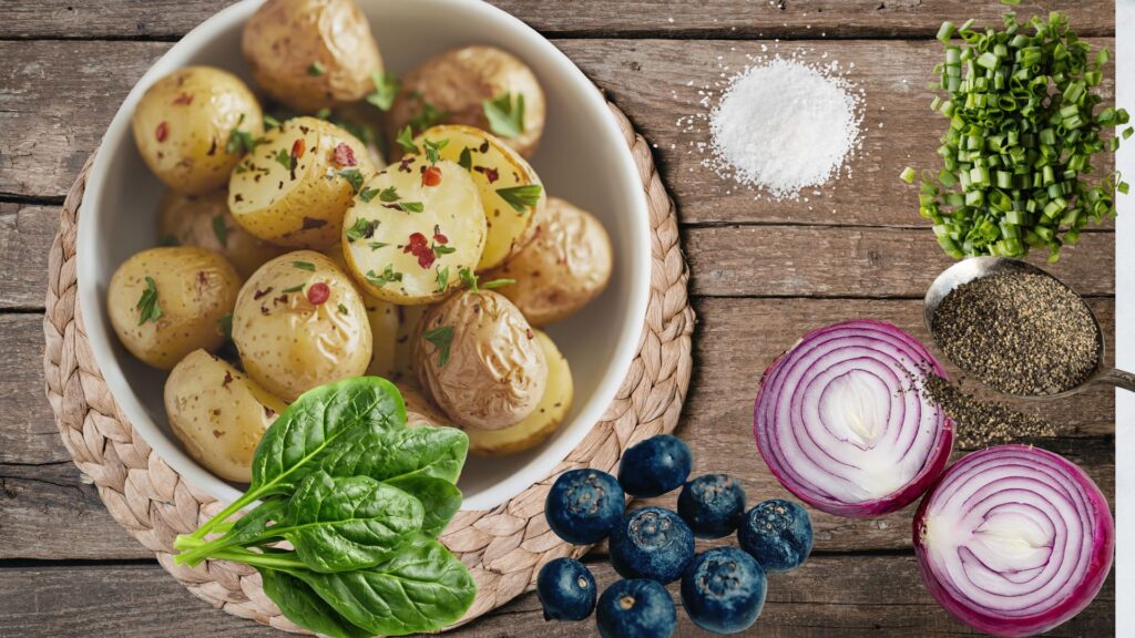 Ingredients for Grilled Potato Salad with Scallion Vinaigrette