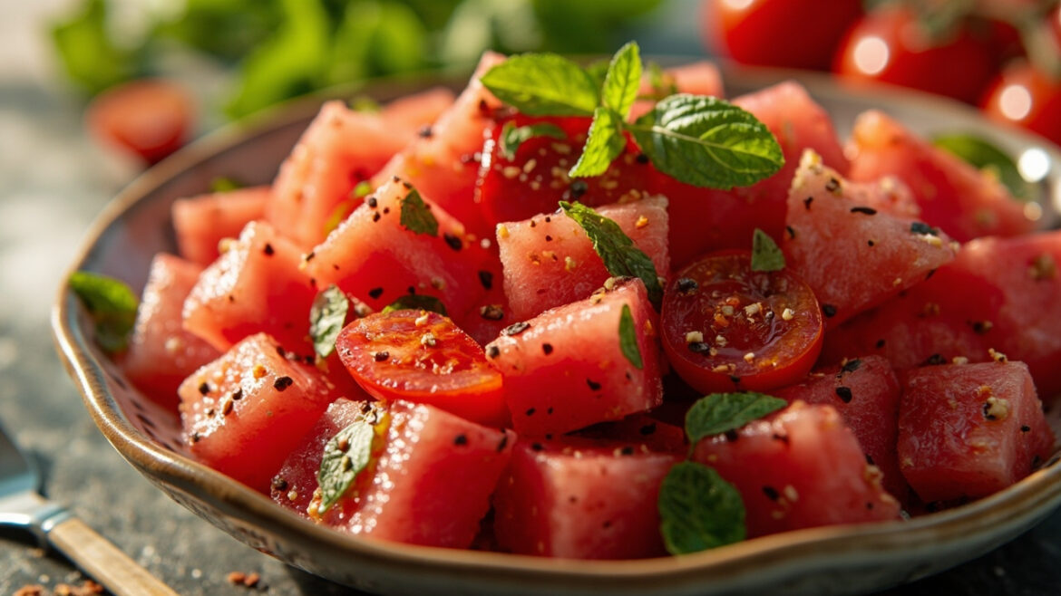Spicy Watermelon Tomato Salad