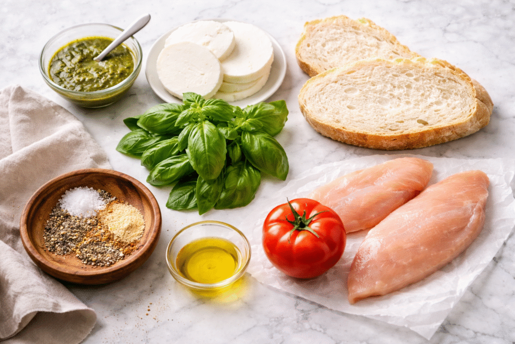 Ingredients Used in a Caprese Sandwich