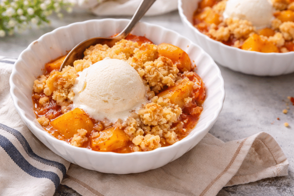 Peach Cobbler with Almond Topping