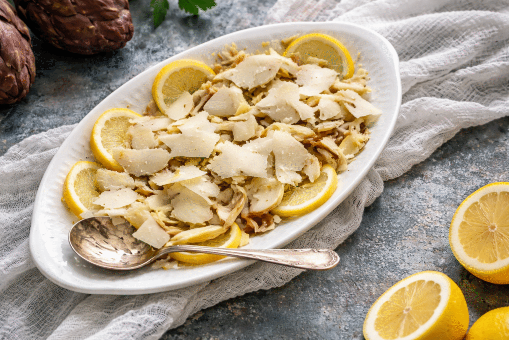 Simple Artichoke Salad with Zesty Lemon Parmesan Vinaigrette