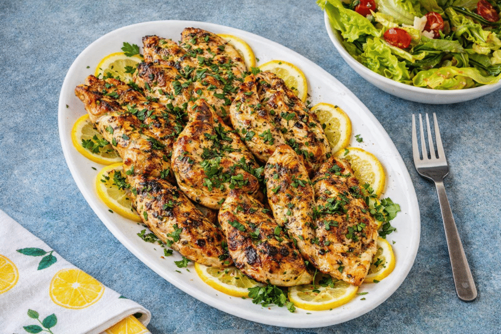 Healthy Garlic Lemon Chicken Skillet