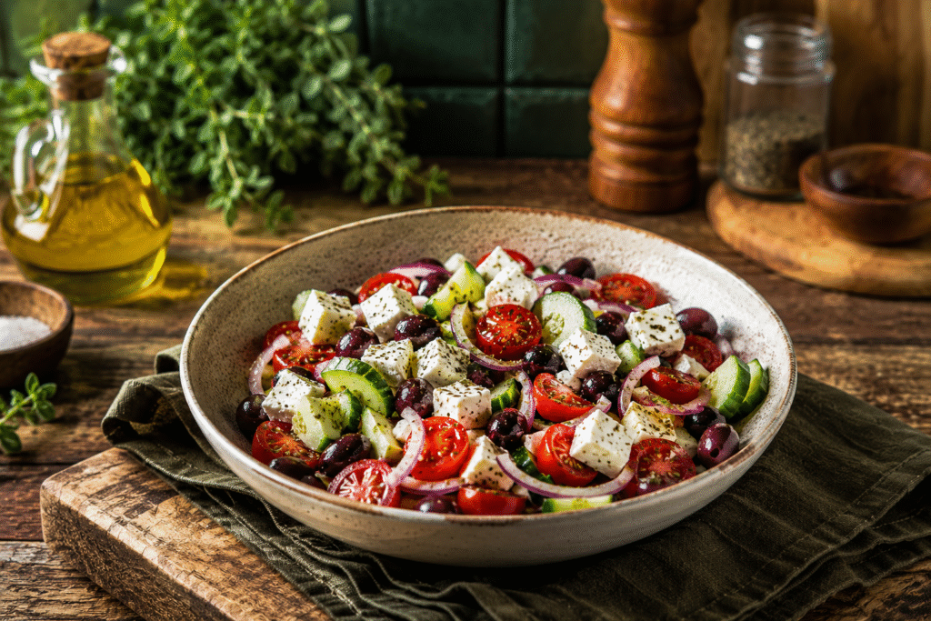 The Gourmet Twist Greek Salad Dressing Recipe with Feta