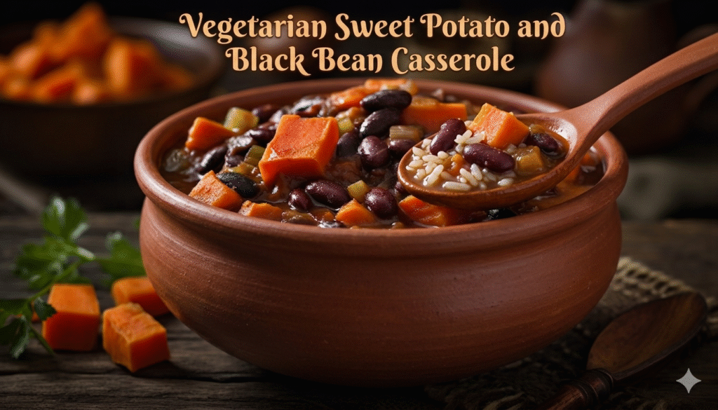 Vegetarian Sweet Potato and Black Bean Casserole